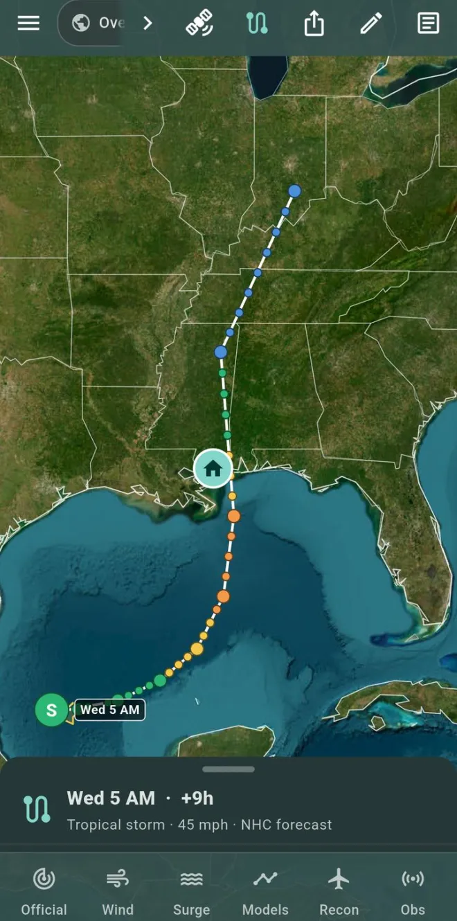 Scenario mode stepping through the forecast