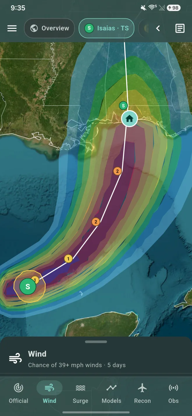 Wind speed probabilities